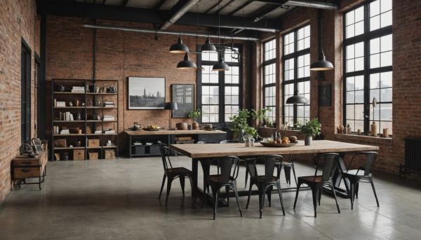 Decoration industrielle metal bois brut