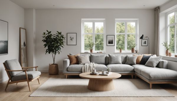 Style scandinave epure salon lumineux
