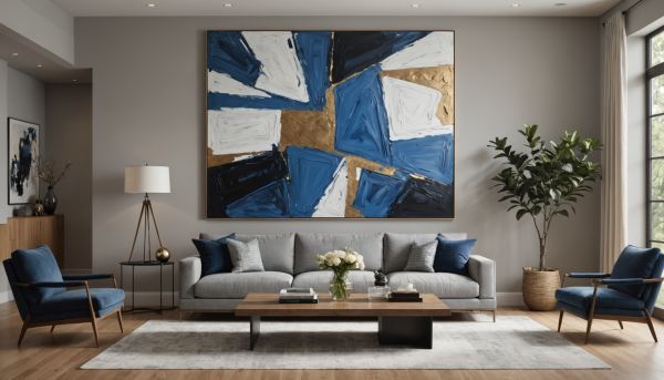 Tableaux contemporains salon grand format